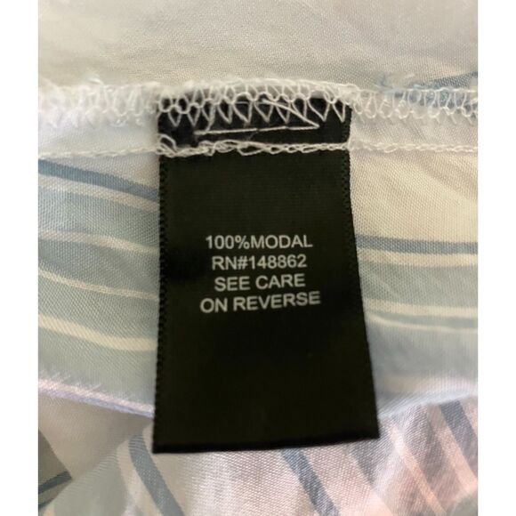 Torrid Harper chambray fit pullover 3/4 sleeve striped blouse - Picture 6 of 11